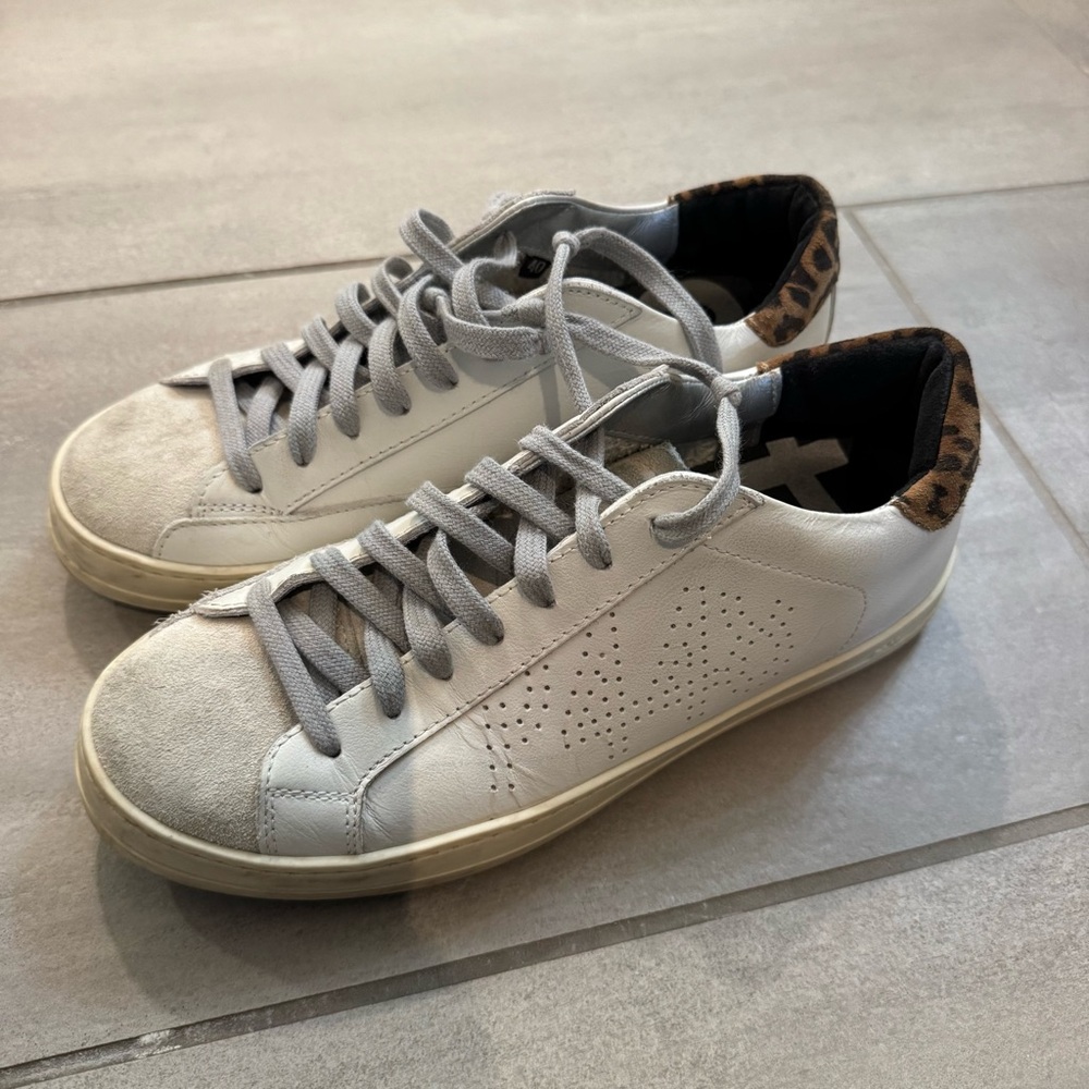 P448 Leather Animal Print Sneakers Women's Size: 40/9.5